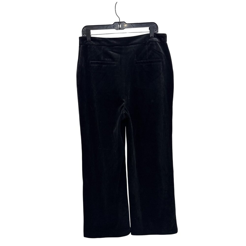 Avec Les Filles Women's Black Velvet Wide Leg Pants Size 12 - Picture 3 of 8